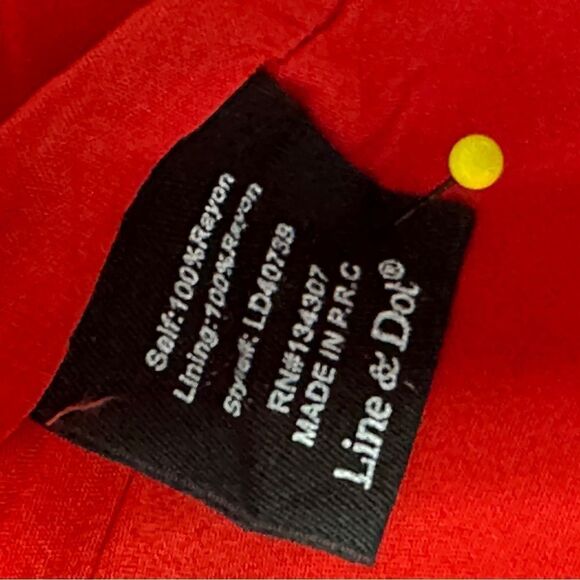 Line and‎ Dot Revolve Womens Karla Dress Size M Red Ruffle Sheath Tie back - Picture 11 of 12